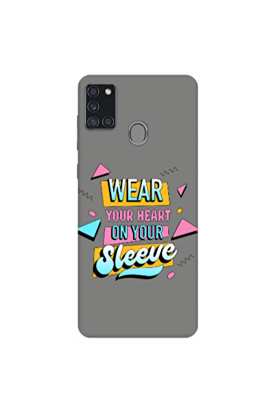 Other Samsung A21S Wear Your Heart Grey Colored Silicone TPU Θήκη