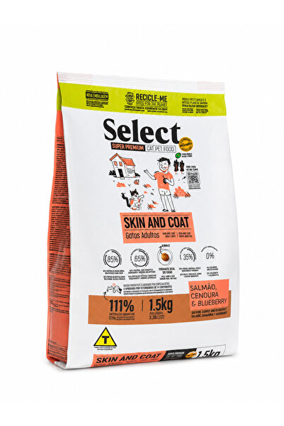 SELECT by Monello Skin & Coat Adult Cat Food Salmon Carrot Blueberry 1.5kg Su...