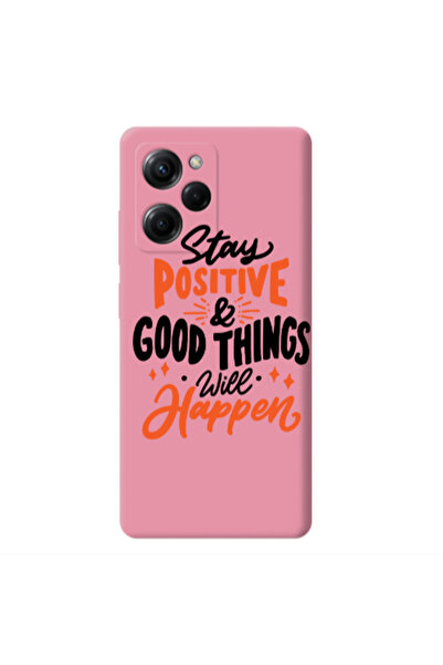 Other Xiaomi Poco X5 Pro Stay Positive Pink Colored Silicone TPU Θήκη
