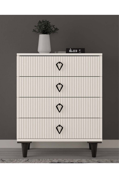 miracool Lale 4 Çekmeceli Şifonyer / Komple MDF / Modern Tasarım