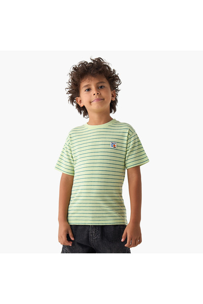 Juniors Crew Neck Short Sleeves T-shirt with Stripes