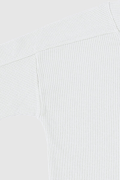 hepbaby Beyaz, Waffle Dokulu Şortlu Çocuk Takım HB23990