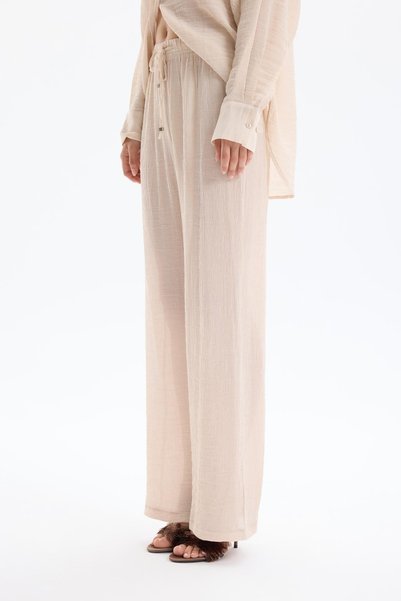 Quzu Women's Canvas Trousers Pnt00382 Stone
