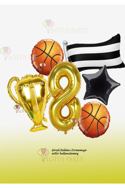 LOTUS PARTY Basketball Themed Fan Party Set - Basketball Balloon - Trophy Bal...