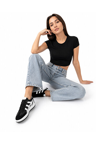 DİAMOND OUTLET Pantofi sport unisex alb-negru, pentru utilizare zilnică, cu t...