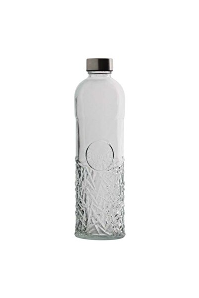 OEM Sticlă apă 1 L din sticlă transparentă, model decorativ și capac metalic