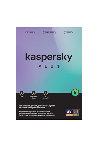 KASPERSKY Plus Antivirüs Yazılımı Elektronik Lisans 3 Kullanıcı, 1 Yıl Sınırs...
