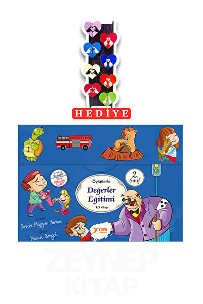 Yuva Yayınları 2.Sınıf Öykülerle Değerler Eğitimi 10 Kitap Set (8'li Kalp Ayr...