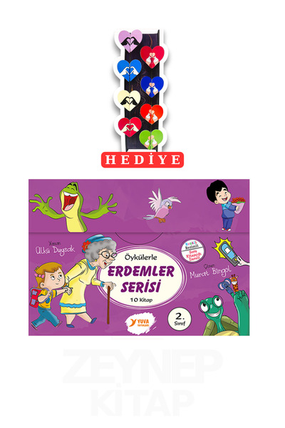 Yuva Yayınları 2.Sınıf Öykülerle Erdemler Serisi 10 Kitap Set (8'li Kalp Ayra...