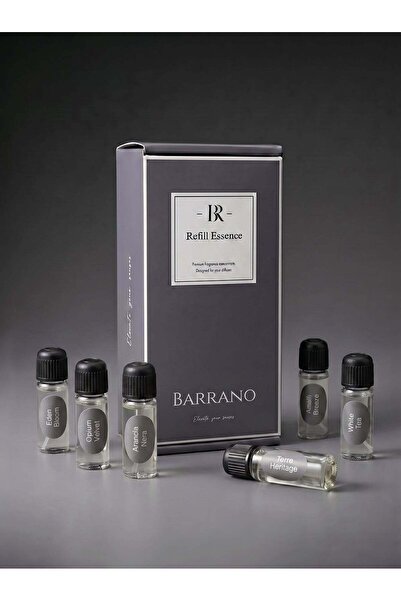 Barrano Set 6 rezerve parfum difuzor Nero, sticlute 5ml: White Tea, Amalfi, T...