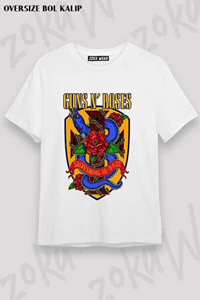 ZOKAWEAR تي شيرت مطبوع للجنسين من نوع Guns N Roses v48