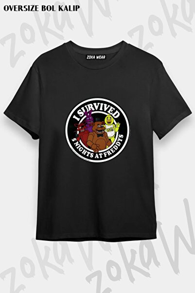 ZOKAWEAR Μπλουζάκι Unisex Loose Fit Fnaf Five Nights v15 με στάμπα