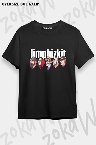 ZOKAWEAR Μπλουζάκι Unisex Loose Fit με στάμπα Limp Bizkit v15