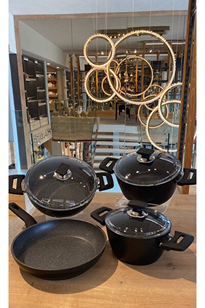 ŞİRİN VALENT HOME Hi̇sar Nova Pro Granite 7 Piece Cookware Set