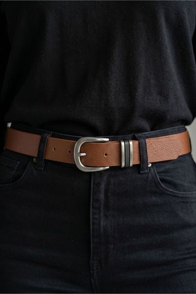 Kemerix 100% Genuine Leather Women's 2.8 cm Jean Belt with Buckle, Trouser Belt