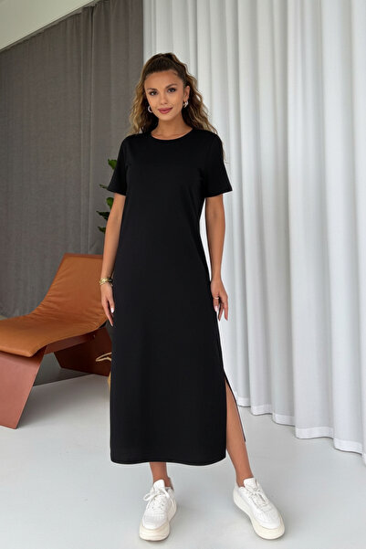 Mine Tan Butik فستان بيكيه كاشير بيزك - أسود