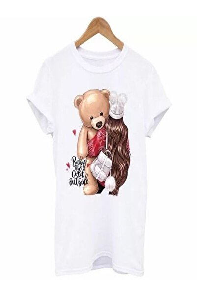 COZYWEAR Cute Teddy Bear and Girl Printed T-Shirt