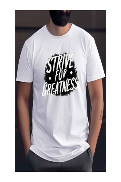 COZYWEAR Strive for Greatness Printed White T-Shirt
