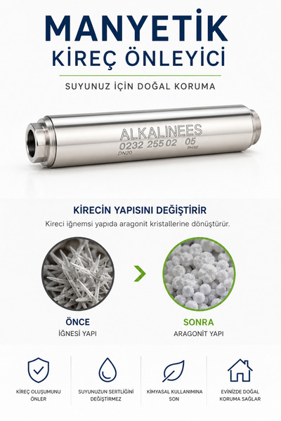 alkalinees Ultra Krom Manyetik Kireç Önleyici Aparat Kombi ve Beyaz Eşya İçin...