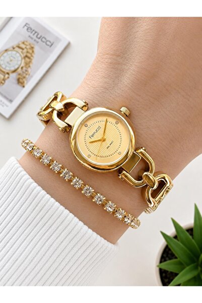 Ferrucci Small Vintage Case Steel Cord 2 Years Guarantee 3 Atm Women Wrist Wa...
