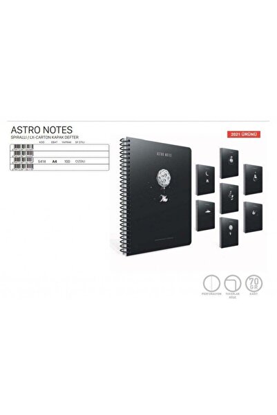 Gıpta Astro Notes A4 100 Sheets Lined Spiral Paper Cover Notebook