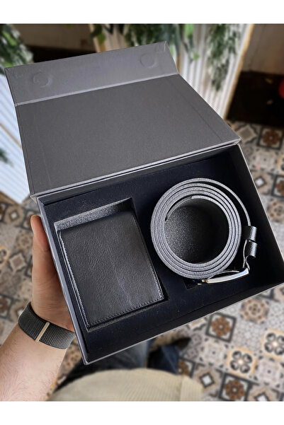 LETERRA Genuine Leather Butterfly Wallet & Leather Belt Set
