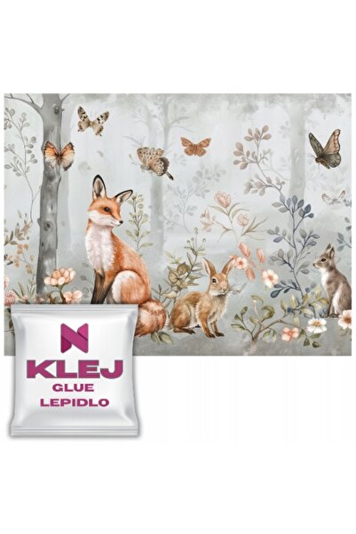 Naklejkomania Fototapet Cu Padure Pentru Camera Copiilor, Model Boho, Cu Anim...