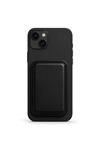PiyasaSepeti iPhone 13 Mini Heritage Genuine Leather Wallet Magsafe Noir Black