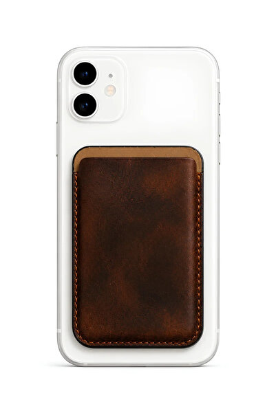 PiyasaSepeti iPhone 12 Mini Heritage Genuine Leather Wallet Magsafe Vintage B...
