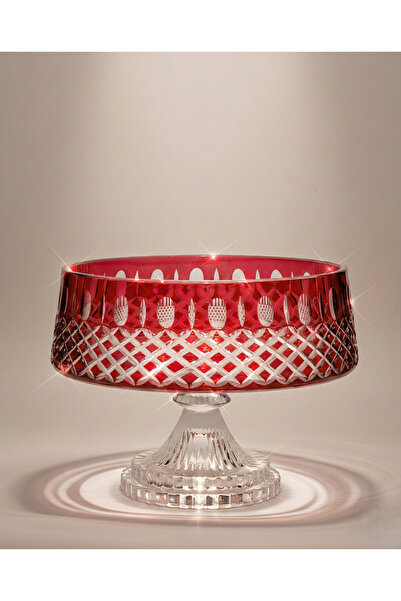AKDEN STORE Crystal Decor Azur Series Glass Presentation Bowl