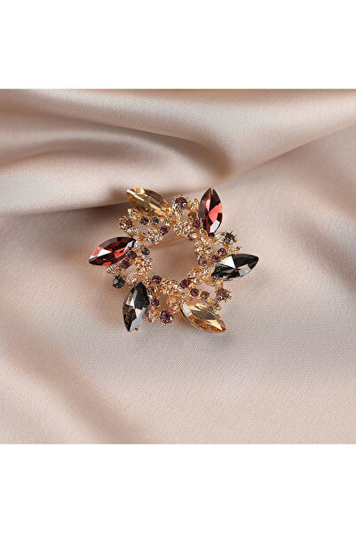 asc.home Fashion Zirkon taşlı broş 4x4 cm