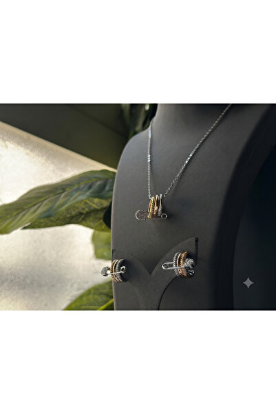 Rexon Premium Stainless Steel Safety Pin Design Jewelry Set Silver & Multi-To...