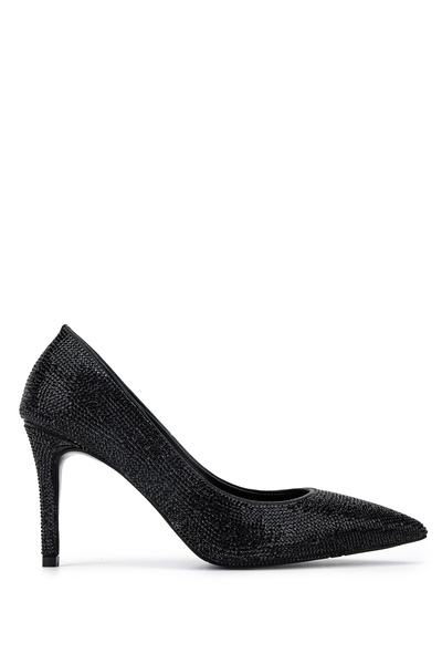 Tamer Tanca Women's Faux Leather Black Heeled Shoes