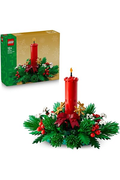 LEGO Iconic Christmas Table Decoration - Display Toy with Candle, Red Berries...