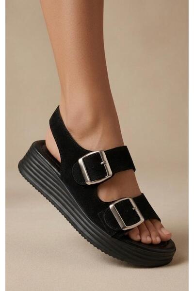 expres moda Double Buckle Flat-Heeled Comfortable Women's Sandals