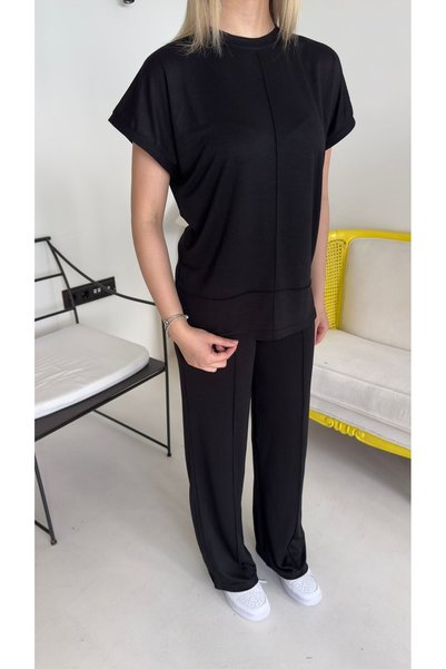 Bade Butik Black Stitched Modal Set