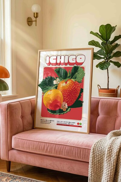 Buka Shops Strawberry Fruit Painting Retro – Vintage Illustration Art Poster ...