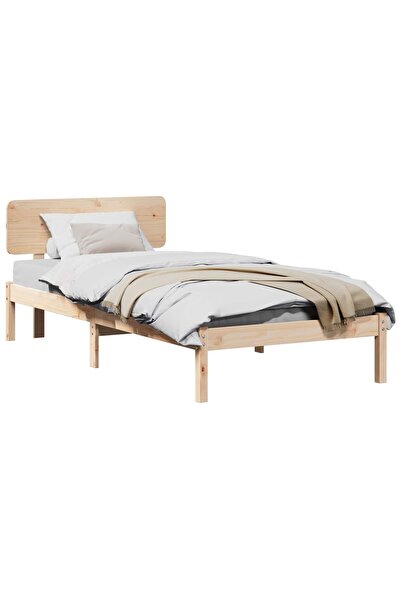 vidaxl Cadru de pat cu headboard 75 x 190 cm Lemn de pin masiv