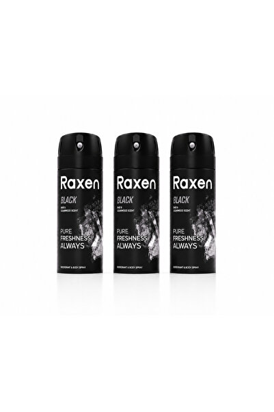 RAXEN Erkek Sprey Deodorant &Etkileyici Koku Vücut Spreyi Bodysprey Black 150...
