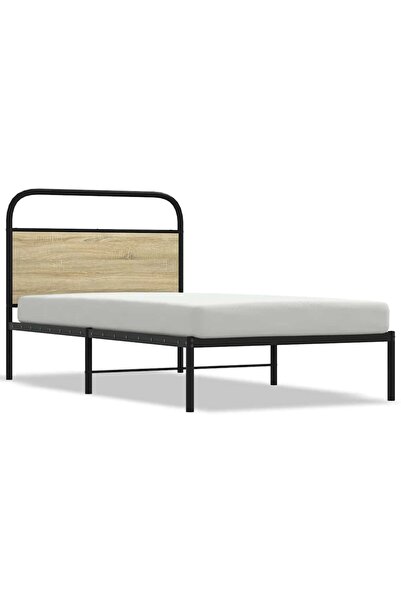 vidaxl Cadru pat fără saltea stejar sonoma, 90x200 cm, lemn prelucrat