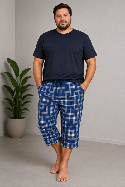 FORMO Men's 100% Natural Large Size Cotton Quality Capri Pants with Pockets