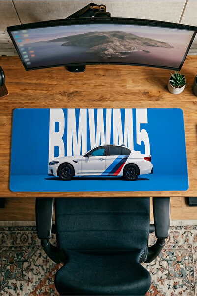 Halura BMW M5 30x70 Desenli Dijital Baskılı Oyuncu Mousepad XXL Kaymaz Tabanlı