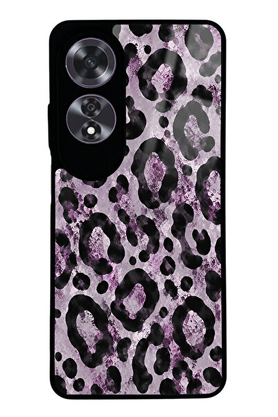 Spoyi Oppo A60 Soft Lilac Leopar Tasarımlı Glossy Telefon Kılıfı