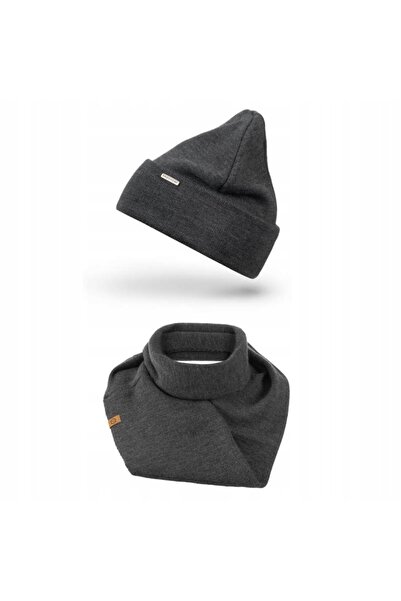 Brødrene Set Caciula si fular dama Brodrene, Acril, Gri