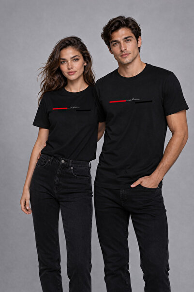 TREND EMMODA Tricou unisex pentru femei/bărbați cu imprimeu cu gât rotund
