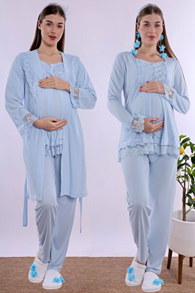 ByLohusa Comfortable Cut Maternity Pajama Set with Nursing Features Effortt -...