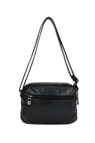 Sanmorris Round Buckle Closure Multi-Compartment Washed Leather Women's Cross...