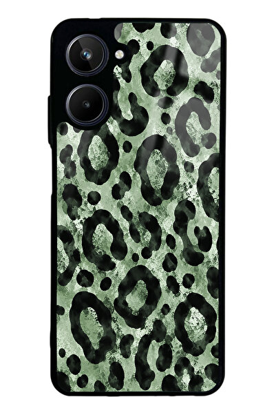 Spoyi Realme 10 Sage Green Leopar Tasarımlı Glossy Telefon Kılıfı