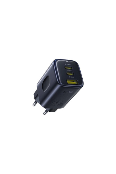 Baseus PicoGo AE11 67W Încărcător rapid cu 3 porturi, Negru