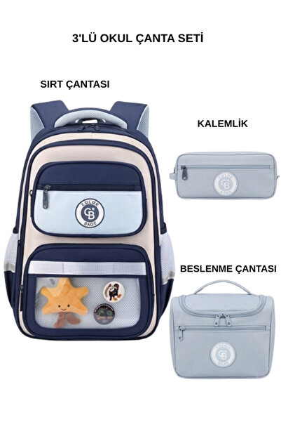 Color Bags School Bag Set of 3 B90 Blue